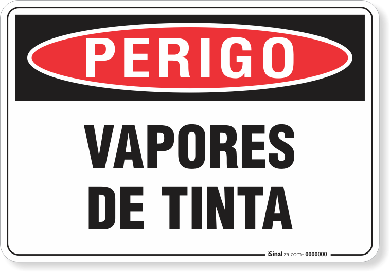 Placa Perigo Vapores De Tinta