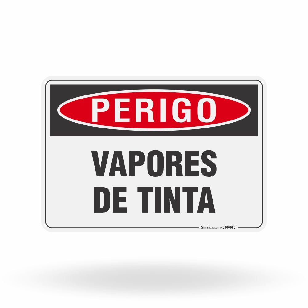 Placa Perigo - Vapores de Tinta