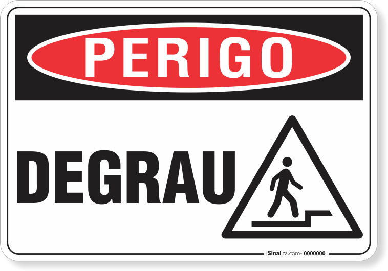 Placa Perigo  Degrau