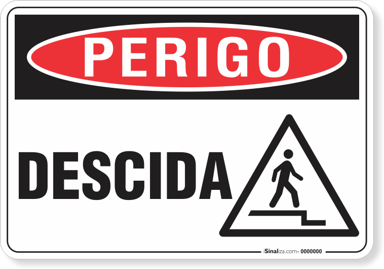 Placa Perigo  Descida