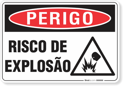 Placa Perigo Risco De Explosão