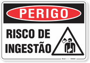 Placa Perigo Risco De Ingestão