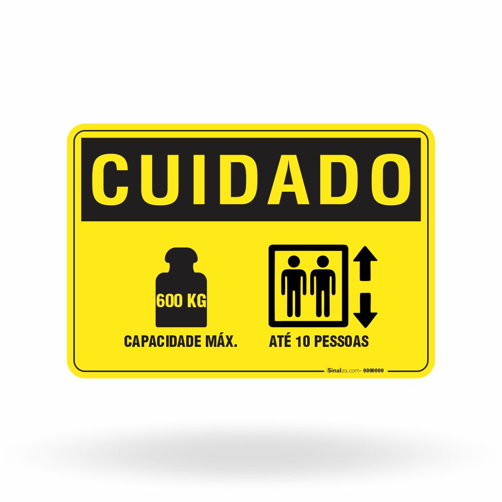 Placa Cuidado - Capacidade Máxima Até 10 Pessoas