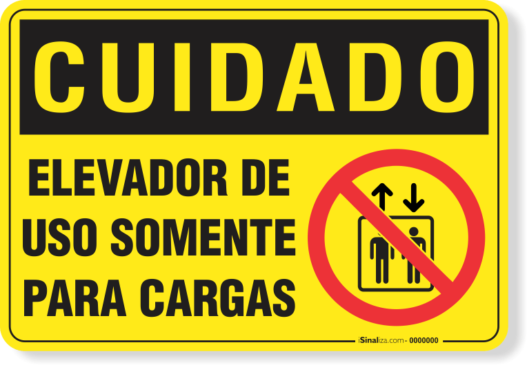 Placa Cuidado  Elevador De Uso Somente Para Cargas