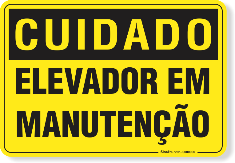 Placa Cuidado  Elevador Em Manutenção S3