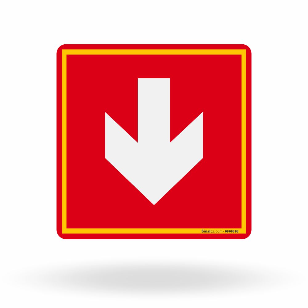 Placa de Sinalização Seta Indicativa para Baixo