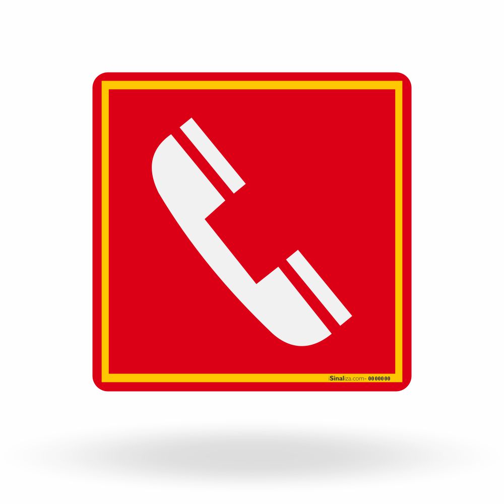 Placa de Sinalização Telefone de Emergência Símbolo E4