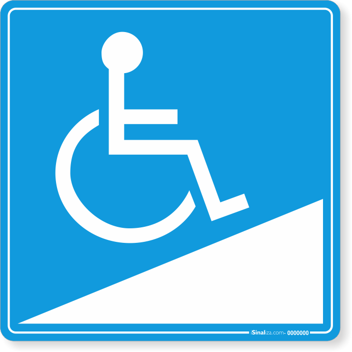 PLACA ACESSO PARA DEFICIENTES FÍSICOS (RAMPA)