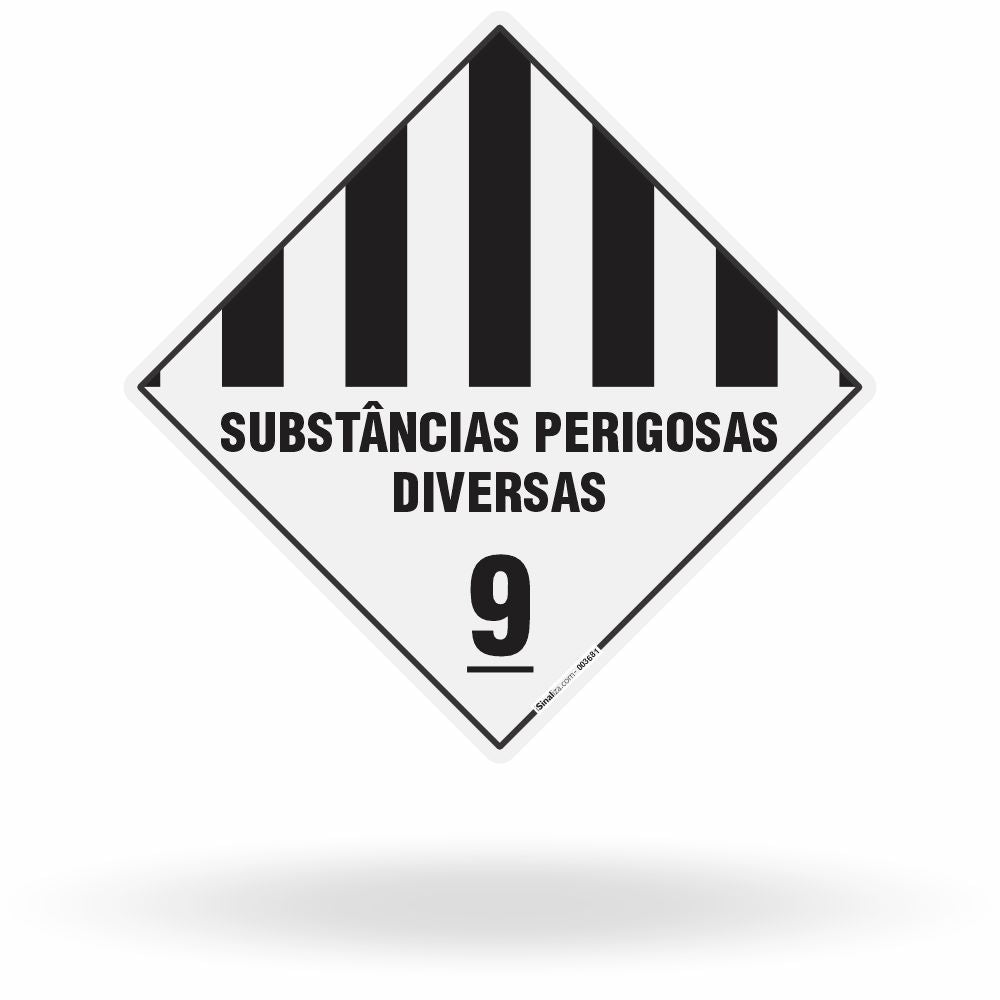 Placa de Sinalização de Risco "Substâncias Perigosas Diversas - Classe 9" NBR 7500