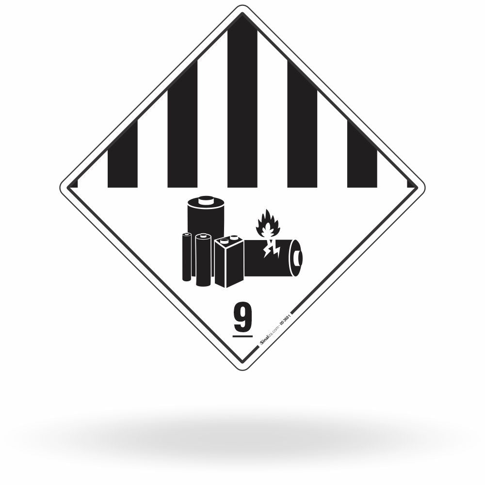 Placa Rótulo de Risco - Classe 9 - Substâncias Perigosas Diversas - 30x30 cm