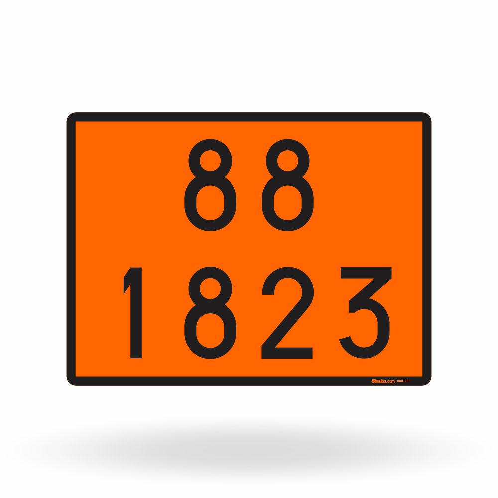 Painel de Segurança ONU - 88 - Hidróxido de Sódio Sólido - 40x30 cm