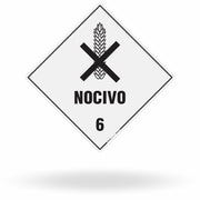 Placa de Sinalização de Risco "Substância Nociva - Classe 6" NBR 7500
