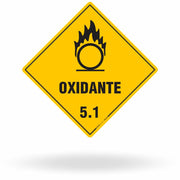 Placa de Sinalização de Risco "Substância Oxidante - Classe 5.1" NBR 7500