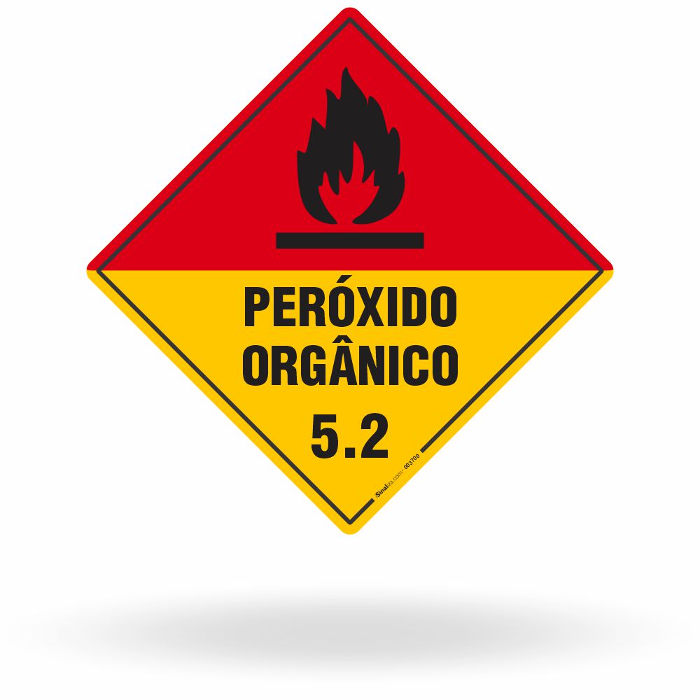 Placa Rótulo de Risco - Classe 5.2 - Peróxido Orgânico - 30x30 cm