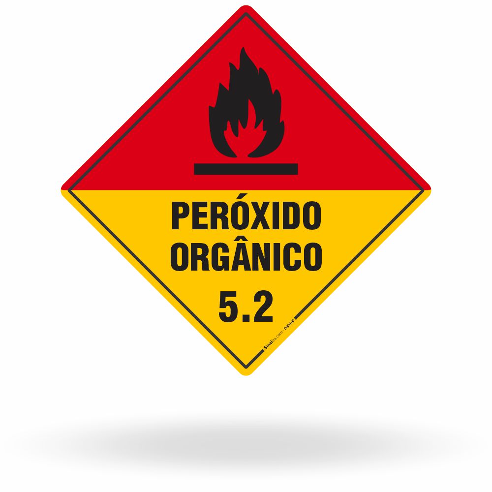 Placa de Sinalização de Risco "Peróxido Orgânico - Classe 5.2" NBR 7500