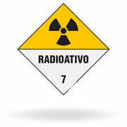 Placa de Sinalização de Risco "Material Radioativo - Classe 7" NBR 7500