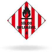 Placa de Sinalização de Risco "Sólido Inflamável - Classe 4" NBR 7500