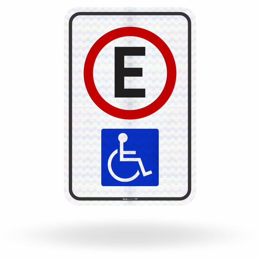 Placa Estacionamento Acessibilidade (PCD) - Símbolo Internacional de Acesso