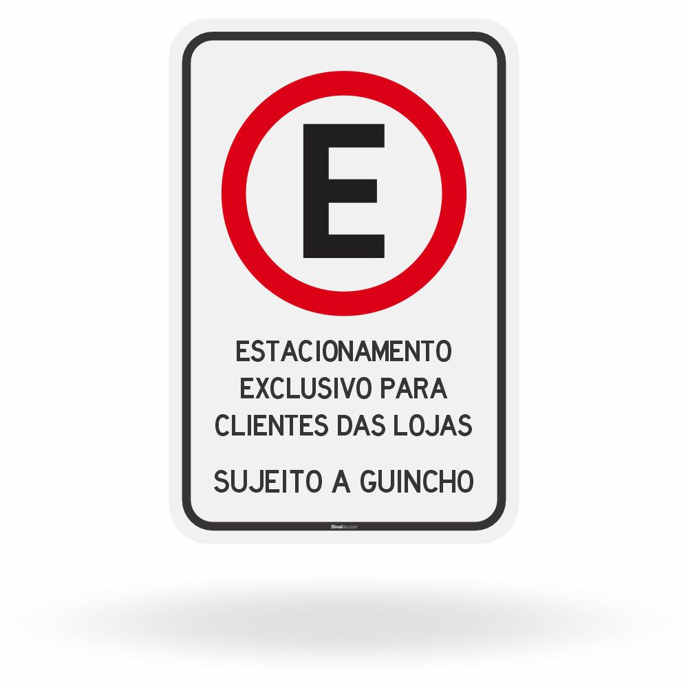 Placa Estacionamento Exclusivo para Clientes das Lojas
