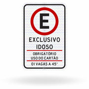 Placa R-6b Estacionamento para Idoso