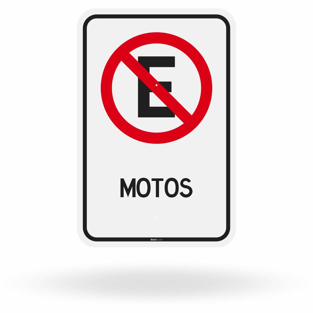 Placa Proibido Estacionar Motos