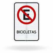 Placa Proibido Estacionar Bicicletas