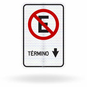 Placa Proibido Estacionar - Término (R-6a)