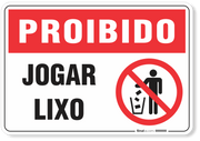 Placa Proibido Jogar Lixo