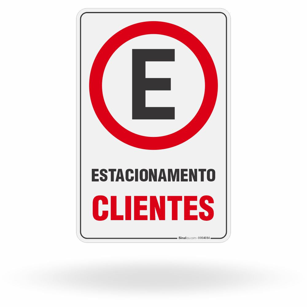 Placa "Estacionamento" para Clientes