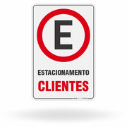 Placa "Estacionamento" para Clientes