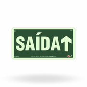 Placa "Saída" (Seta Cima) S24-C com ColorAdd