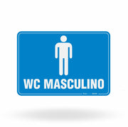Placa de Sinalização "WC Masculino" Identificação de Gênero