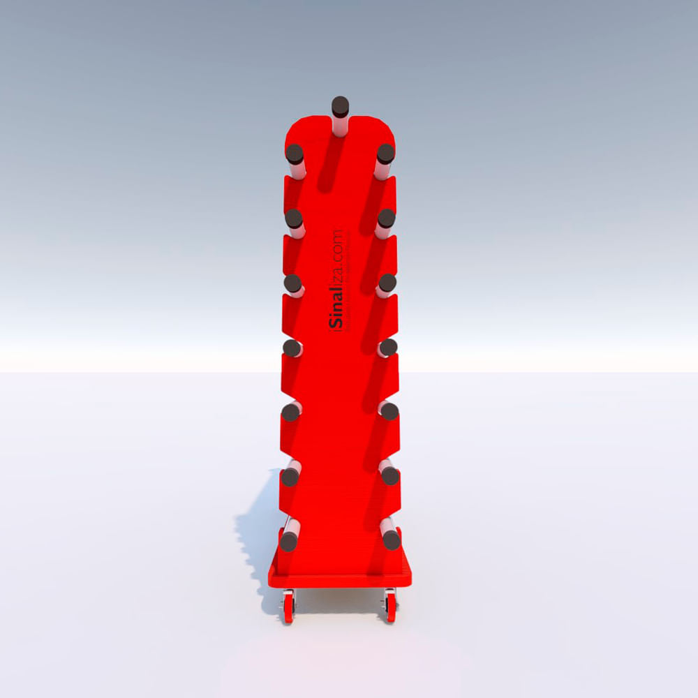 Suporte de Rolos Industrial com Rodízios – Capacidade para 15 Rolos