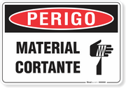 Placa Perigo Material Cortante