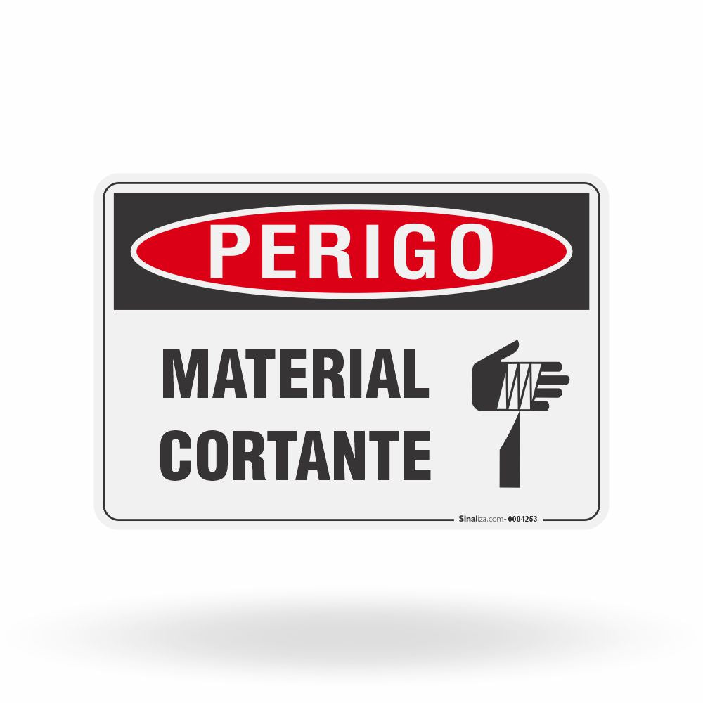 Placa Perigo - Material Cortante