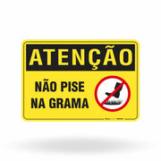 Placa Não Pise na Grama