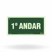 Placa de Andar "1º Andar" Fotoluminescente S17-1 com ColorAdd