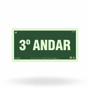 Placa de Andar "3º Andar" Fotoluminescente S17-3 com ColorAdd