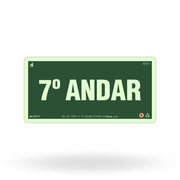 Placa de Andar "7º Andar" Fotoluminescente S17-7 com ColorAdd