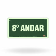Placa de Andar "8º Andar" Fotoluminescente S17-8 com ColorAdd