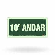Placa de Andar "10º Andar" Fotoluminescente S17-10 com ColorAdd