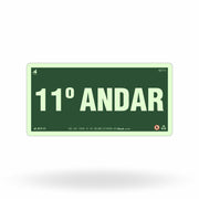 Placa de Andar "11º Andar" Fotoluminescente S17-11 com ColorAdd