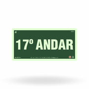 Placa de Andar "17º Andar" Fotoluminescente S17-17 com ColorAdd