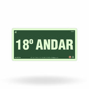 Placa de Andar "18º Andar" Fotoluminescente S17-18 com ColorAdd