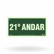 Placa de Andar "21º Andar" Fotoluminescente S17-21 com ColorAdd