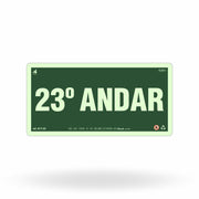 Placa de Andar "23º Andar" Fotoluminescente S17-23 com ColorAdd