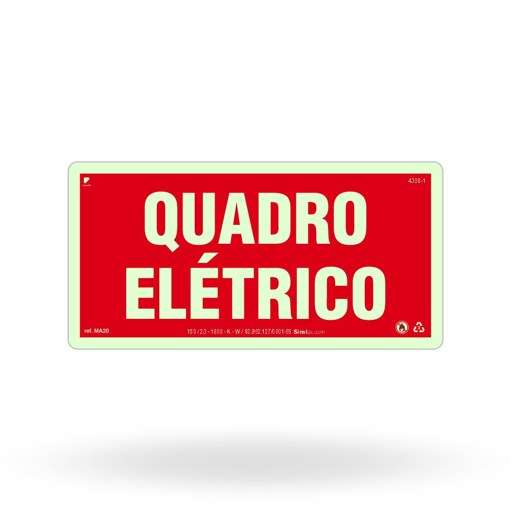 Placa de Alerta "Quadro Elétrico" MA20 com ColorAdd