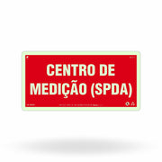 Placa de Alerta "Centro de Medição - SPDA" MA22 com ColorAdd