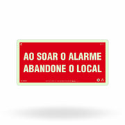 Placa de Alerta "Ao Soar o Alarme, Abandone o Local" MA23 com ColorAdd