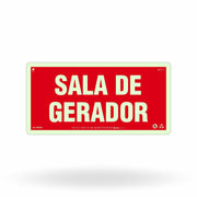 Placa de Alerta "Sala de Gerador" MA25 com ColorAdd